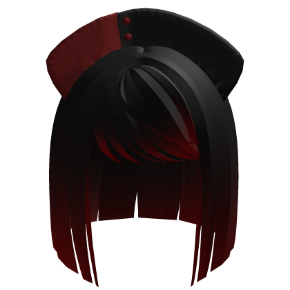 Gothic Emo Mo Nurse Hair + Headpiece [Black & Red] Roblox item
