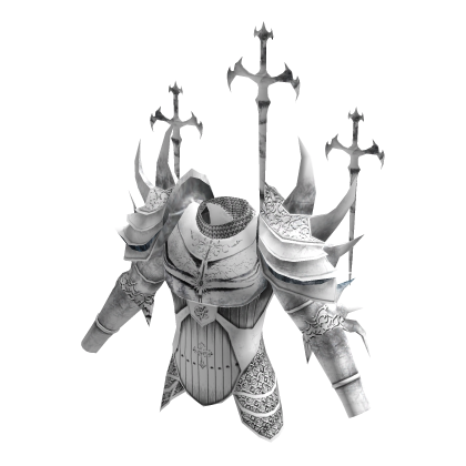 Medieval Knight Spiky Armor Top Cross Aura White