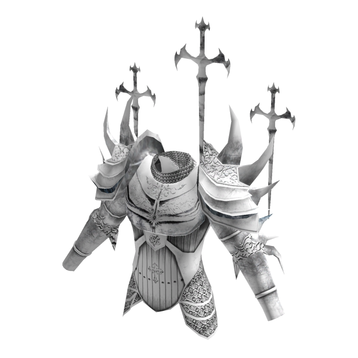 Medieval Knight Spiky Armor Top Cross Aura White