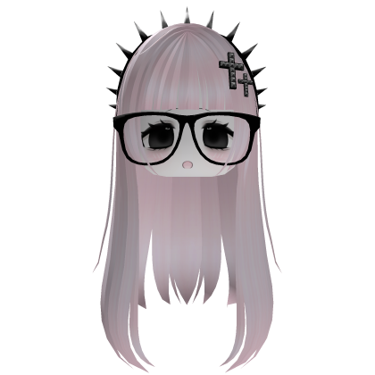 Emo Moe Head with Glasses and Spikes