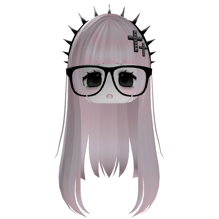 Emo Moe Head with Glasses and Spikes