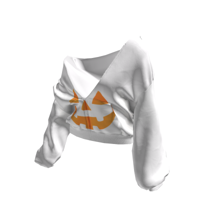 🎃 Halloween Pullover Baggy Hoodie White&Orange