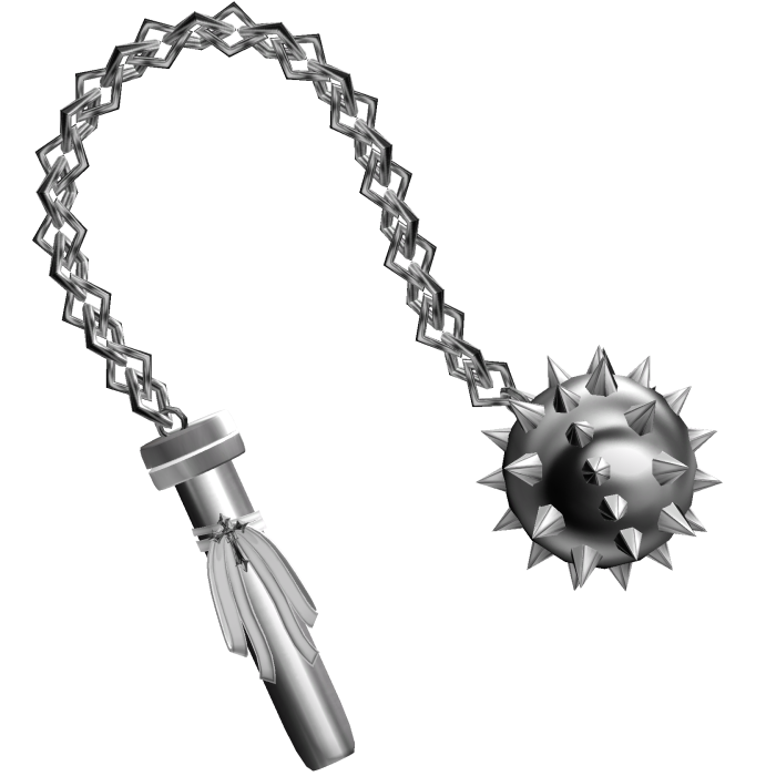 ♡ gothic spikey mace w/ white ribbon ♡