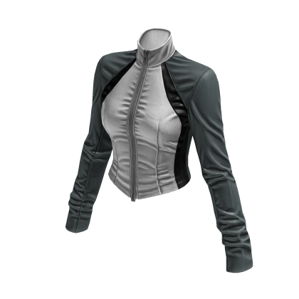 New York Street Racer Jacket (White Slate Grey)