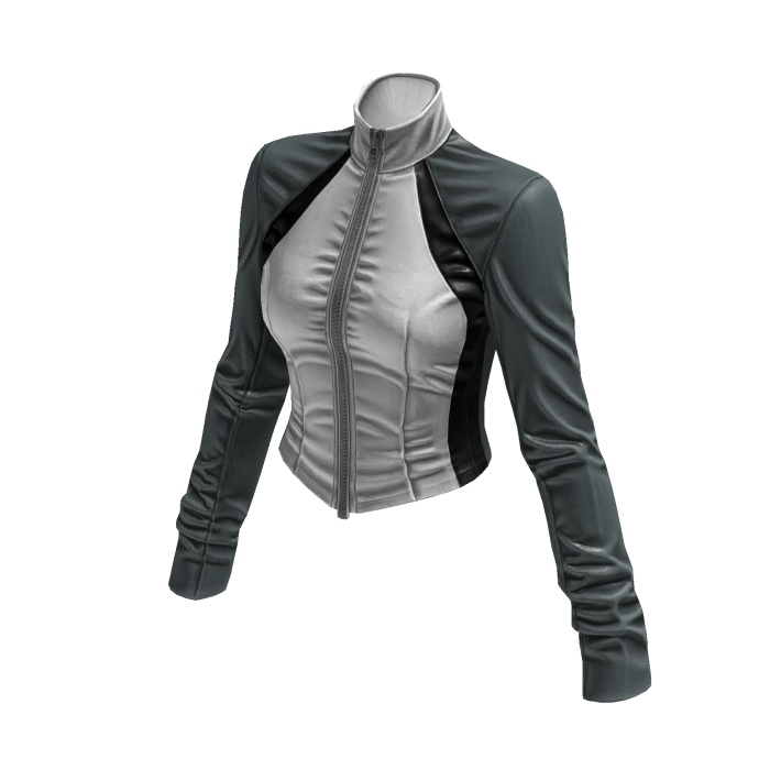 New York Street Racer Jacket (White Slate Grey)