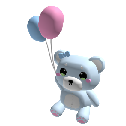 Blue Holdable Balloon Bear Plush