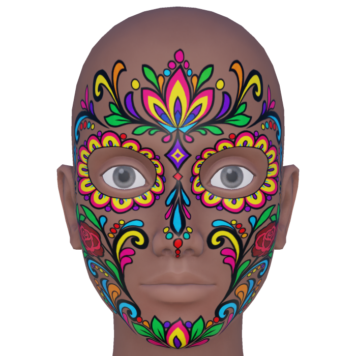 Halloween Día de los Muertos Full Face Makeup