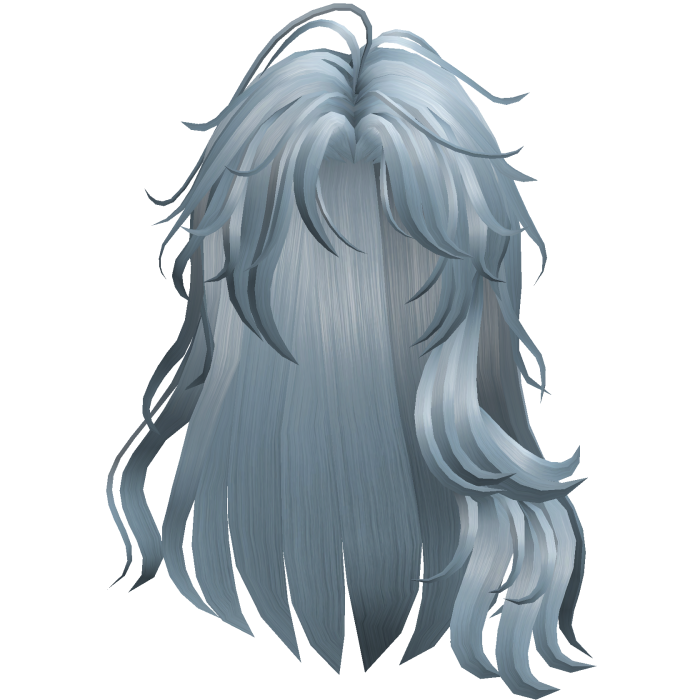 Long Wavy Side Part Hair - Ice Blue