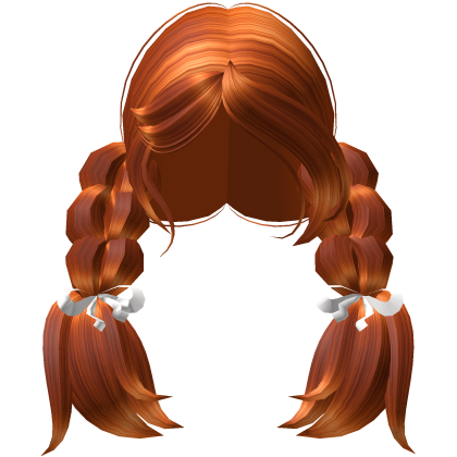 Red Long Wavy Side Ponytail Hair w/ Side Bangs Roblox item