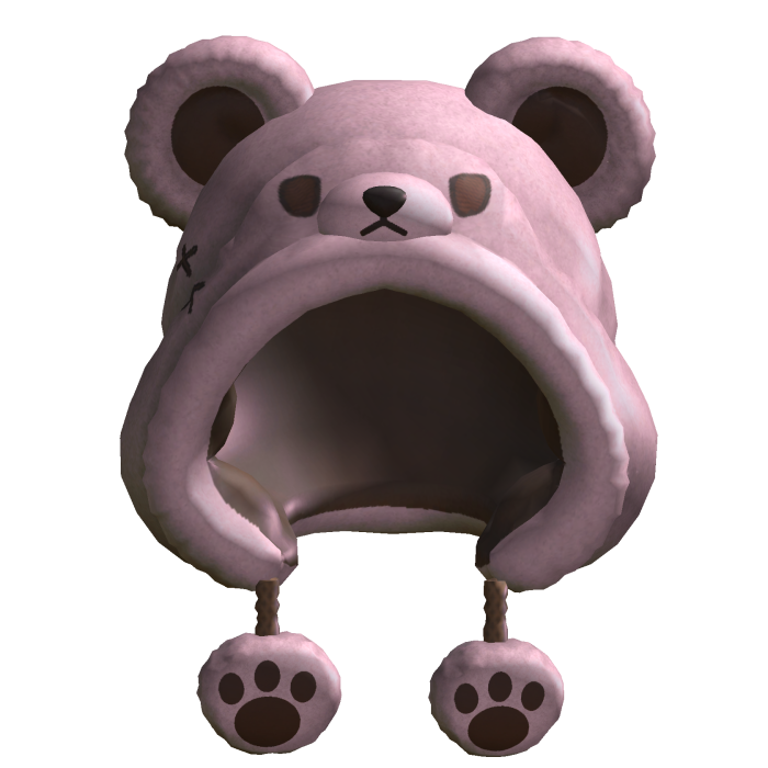 Cute Fluffy Bear Plushie Hood (Pink)