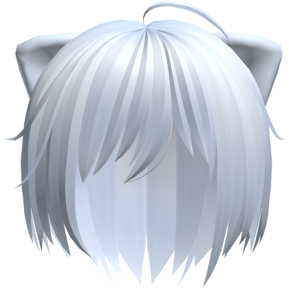 cute messy emo vkei catboy hair in blue