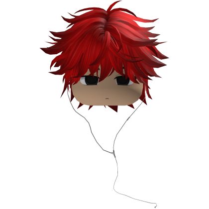 Y2K emo boy with headphones, red hair