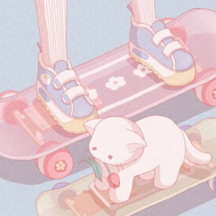 Aesthetic | Kawaii | Skateboard | White cat Roblox decal