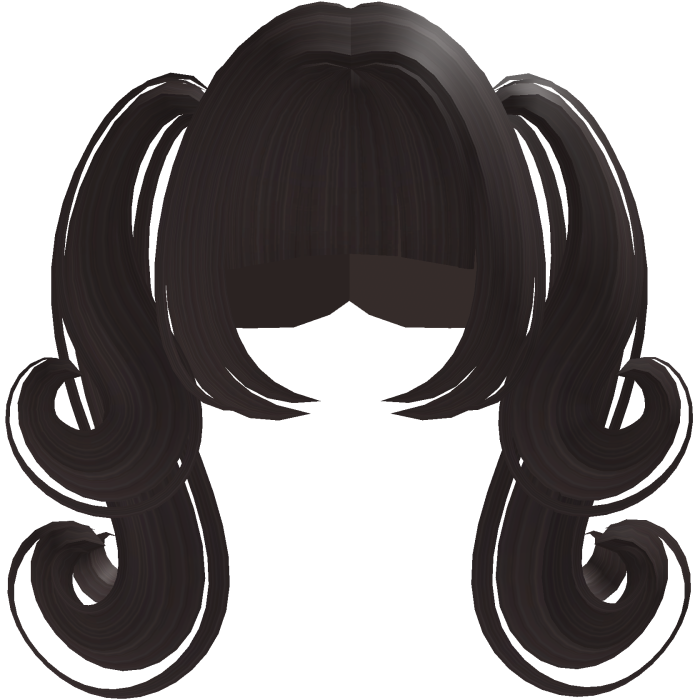 cute chestnut double curly pigtails