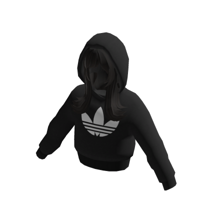 adidas Black Crophoodie With Hair thumbnail