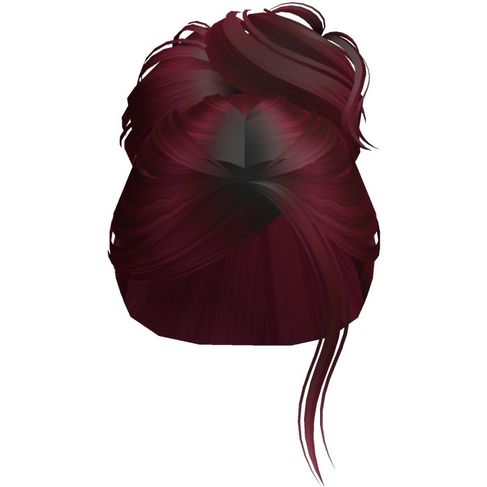 Sleek High Bun Parted Bangs (Cherry) 
