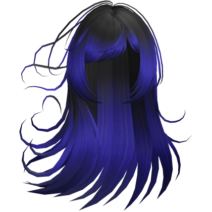 Blue & Black Long Layered Wispy Windy Hair Roblox item