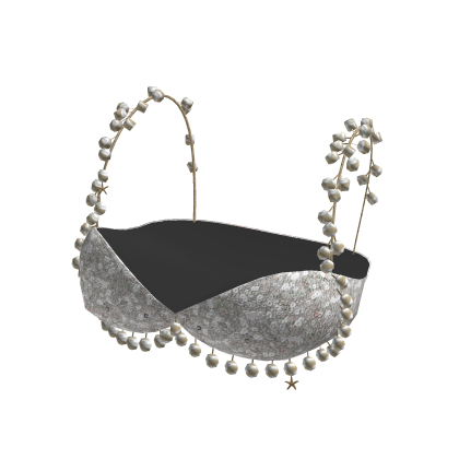 Pearl White Rhinestone Bikini Top