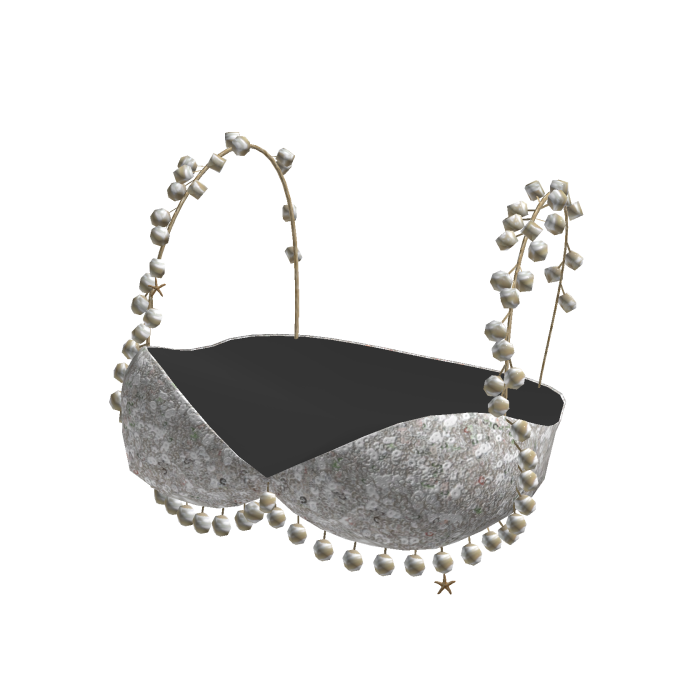 Pearl White Rhinestone Bikini Top