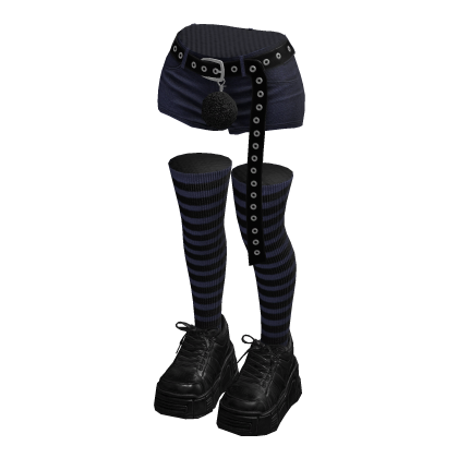 Stylish Shorts Hanging Belt (Dark Blue Black)