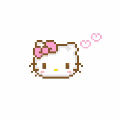 Pixel y2k heart sanrio hello kitty white pink bow… Roblox decal