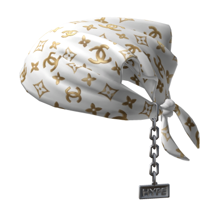 Tied CC Bandana Hat with Chain 