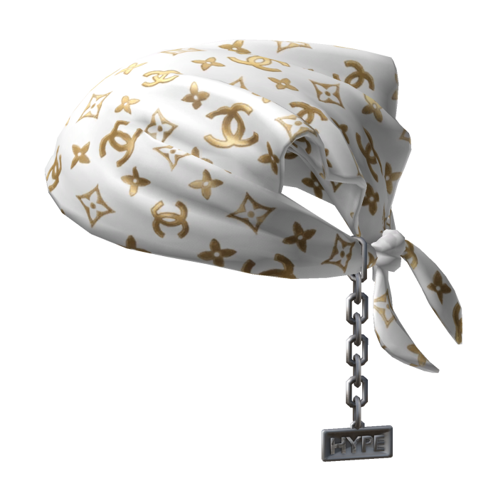 Tied CC Bandana Hat with Chain 