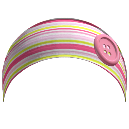 Green & Pink Gyaru Striped Button Headband  Roblox item
