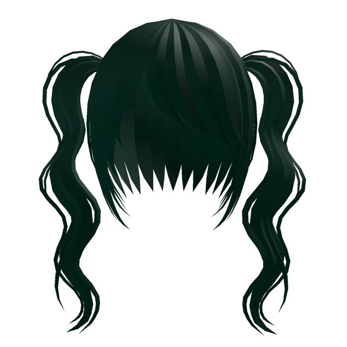 long curled emo pigtails green