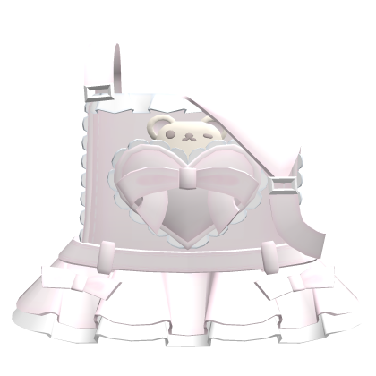 ♡ ┊ cute white bear overalls in pink
