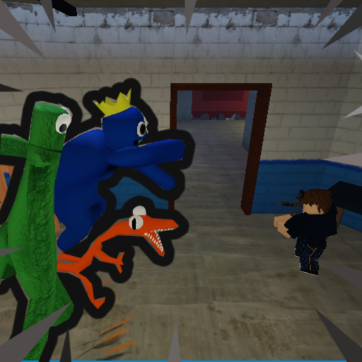 Rainbow Friends But Guns (Mod) official Roblox game thumbnail