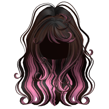 Fluffy Curly Ponytail Brown & Light Pink Roblox item