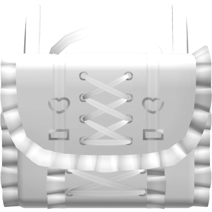 kawaii ruffled white letter backpack 3.0 Roblox item