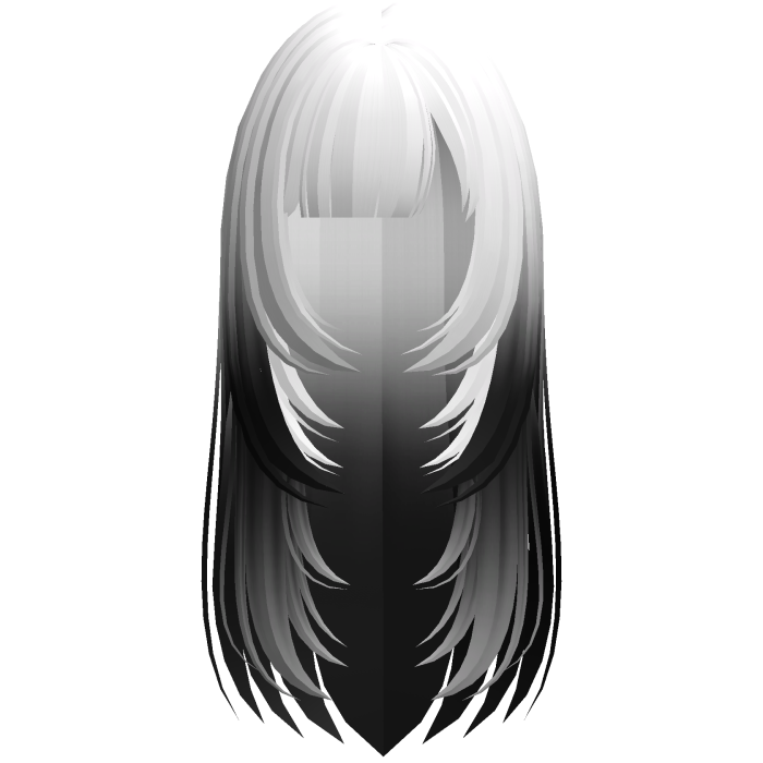 adorable long layered hime bang hair white/black