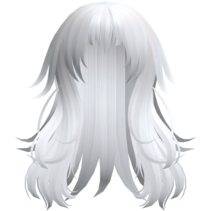 Anime Messy Long Hair w/ Spiky Ends (White)