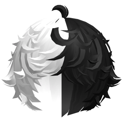 cute black&white kawaii messy lamb curly wavy