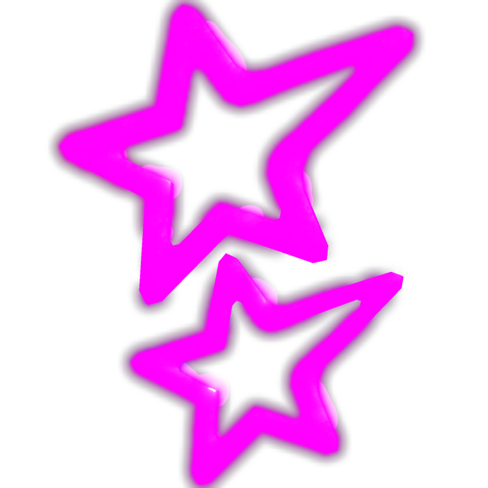 Emissive Neon Pink Star Hairclip