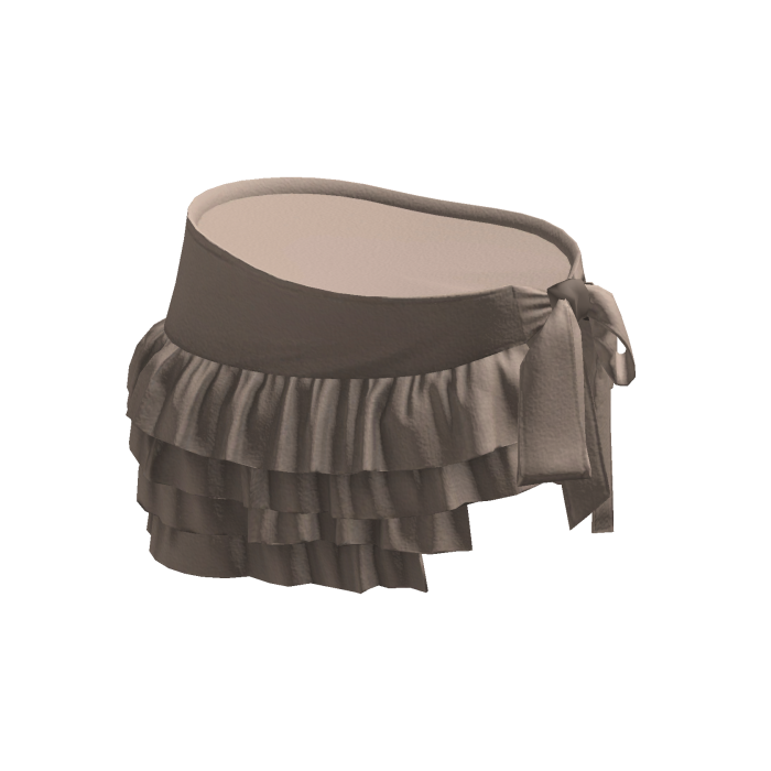 Beige Tied Ruffle Mini Skirt
