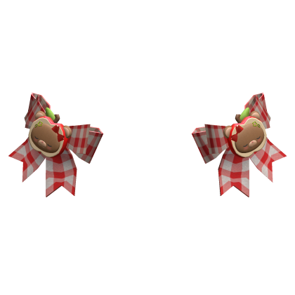 Red Apple Bear Bow Hair Clips Roblox item