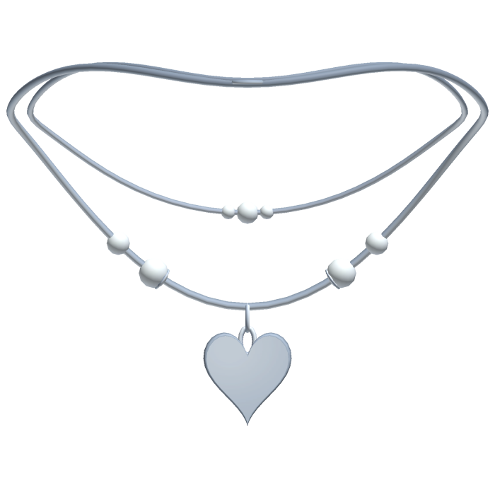cute layered heart necklace silver
