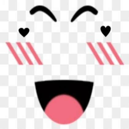 Super happy face with hearts Roblox decal