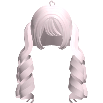 split pink dollete curly pigtails Roblox item