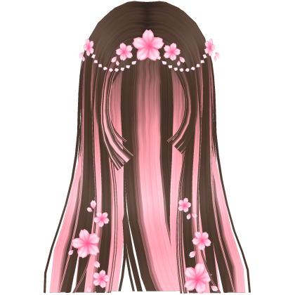 Glowy Sakura Princess Hime Cut (Brown&Pink) Roblox item