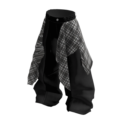MJ - y2k Black Jeans with Flannel