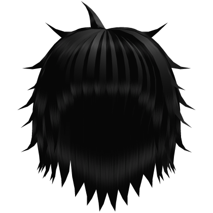 ⸸ black spiky layered emo hair Roblox item
