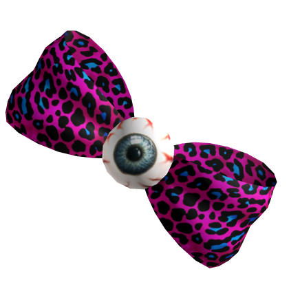 Halloween Eyeball Bow Spooky Latex Leopard Print