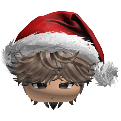 Messy Fluffy Blonde And black Hair a Santa Hat Y2k Roblox item