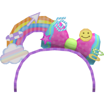 Kawaii Decora Happy Rainbow Headband 🌈✨ Roblox item