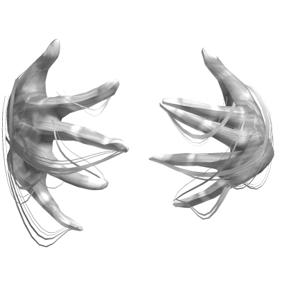 Ethereal flowy hair hands [white] Roblox item