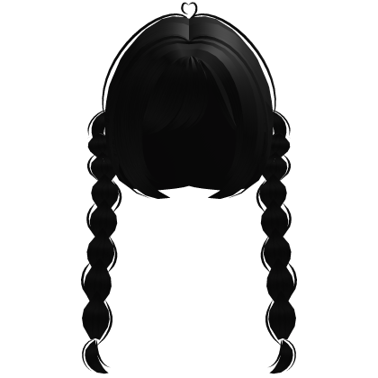 cute back double doll braids in black Roblox item